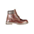 Marrone Pelle Mens Sneaker Boot