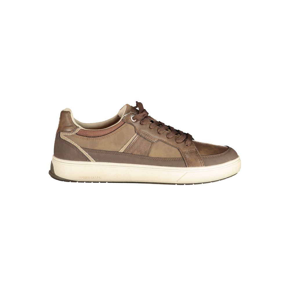 Brown Polyurethane Men Sneaker