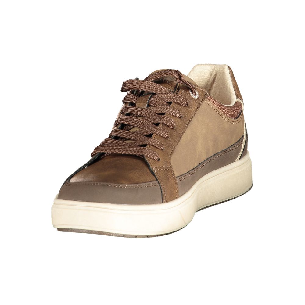 Brown Polyurethane Men Sneaker
