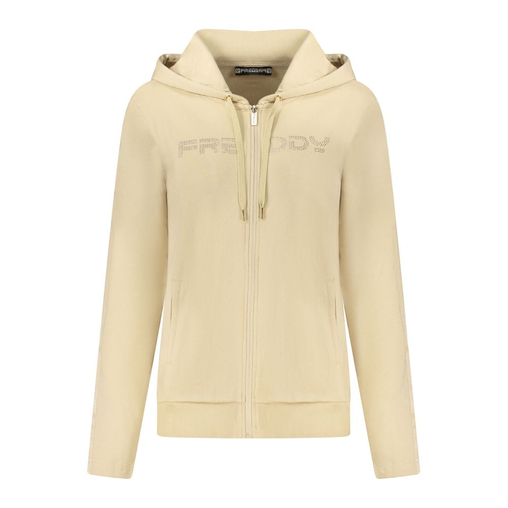 Beige Cotton Women Sweatshirt