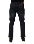 Dark Blue Cotton Skinny Men Denim Jeans