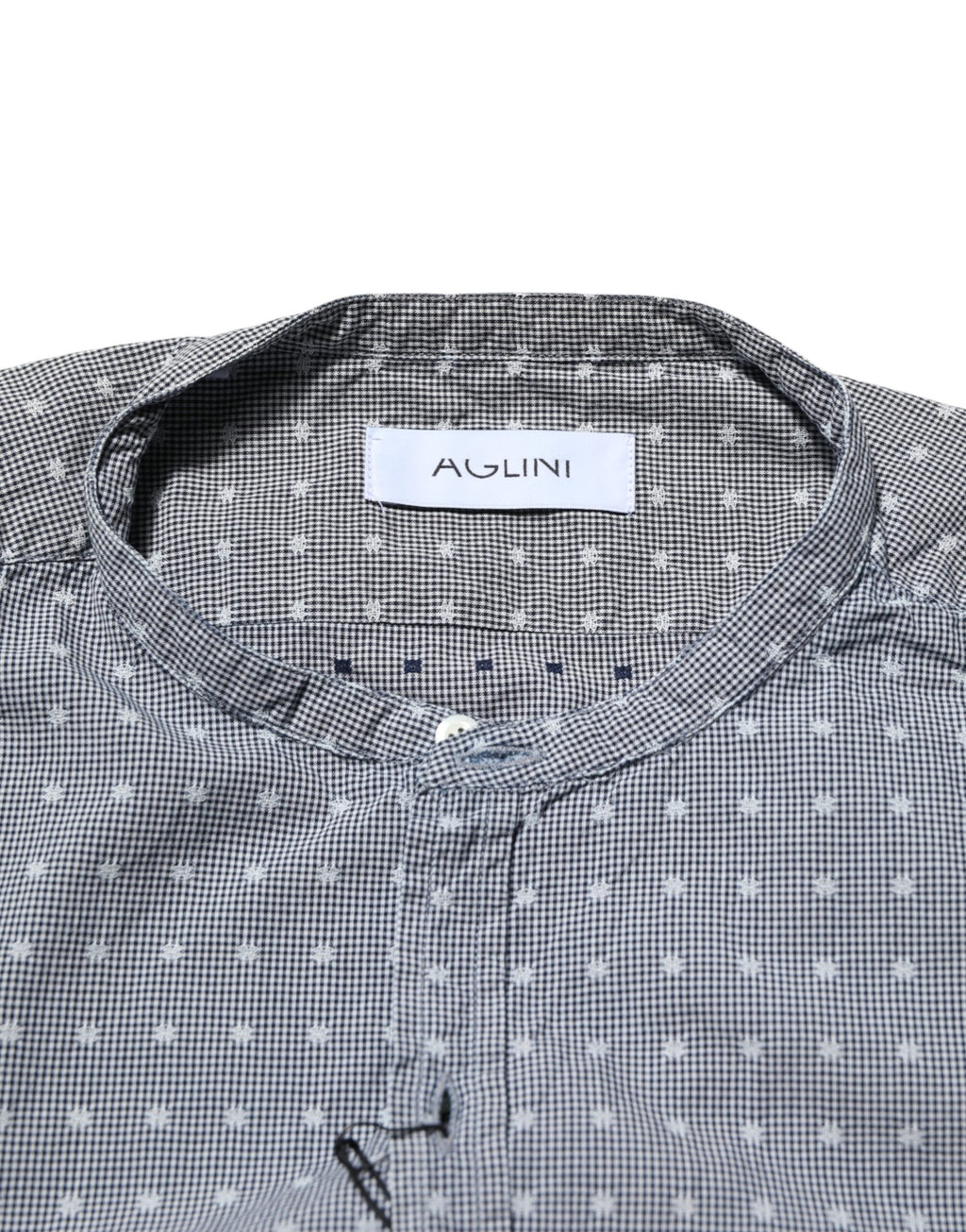 Gray Polka Dot Cotton Button Down Long Sleeves Shirt