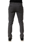 Gray Polyester Formal Dress Trouser Pants