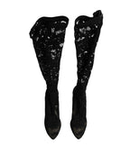 Black Pumps Taormina Lace Socks Boots Shoes