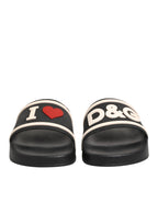 Black Rubber Slides Sandals Beachwear Shoes