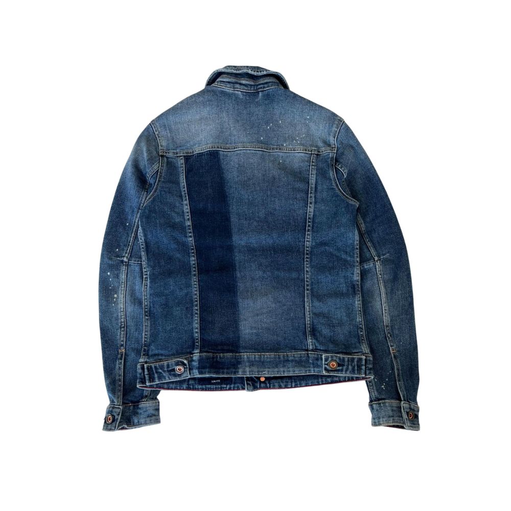 Blue Cotton Men Jacket