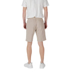 Beige Polyester Bermuda Shorts