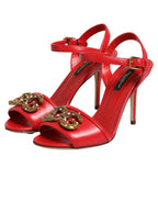 Red Leather DG AMORE Heels Sandals Shoes
