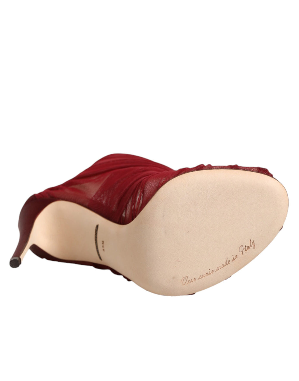 Red Tulle Ankle Boots Stiletto Heels Shoes