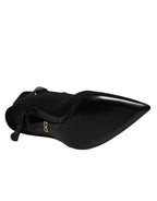 Black Stiletto Heels Lace Up Boots Shoes