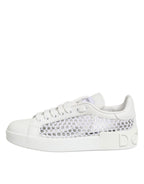 White Mesh Inserts Low Top Sneakers Shoes