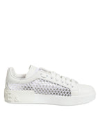 White Mesh Inserts Low Top Sneakers Shoes