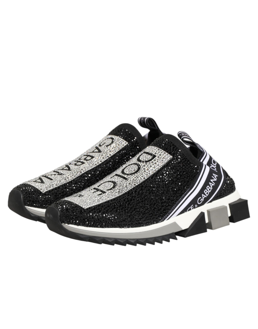 Black Silver Slip On Sorrento Sneakers Shoes