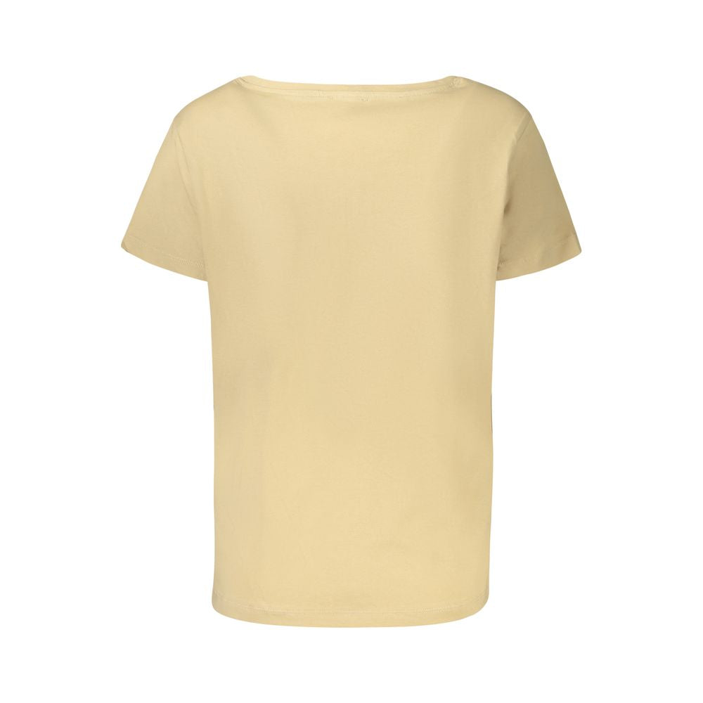 Beige Cotton Women T-Shirt