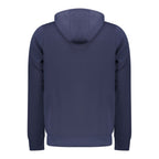 Blue Cotton Men's Hooded Sweatshirt