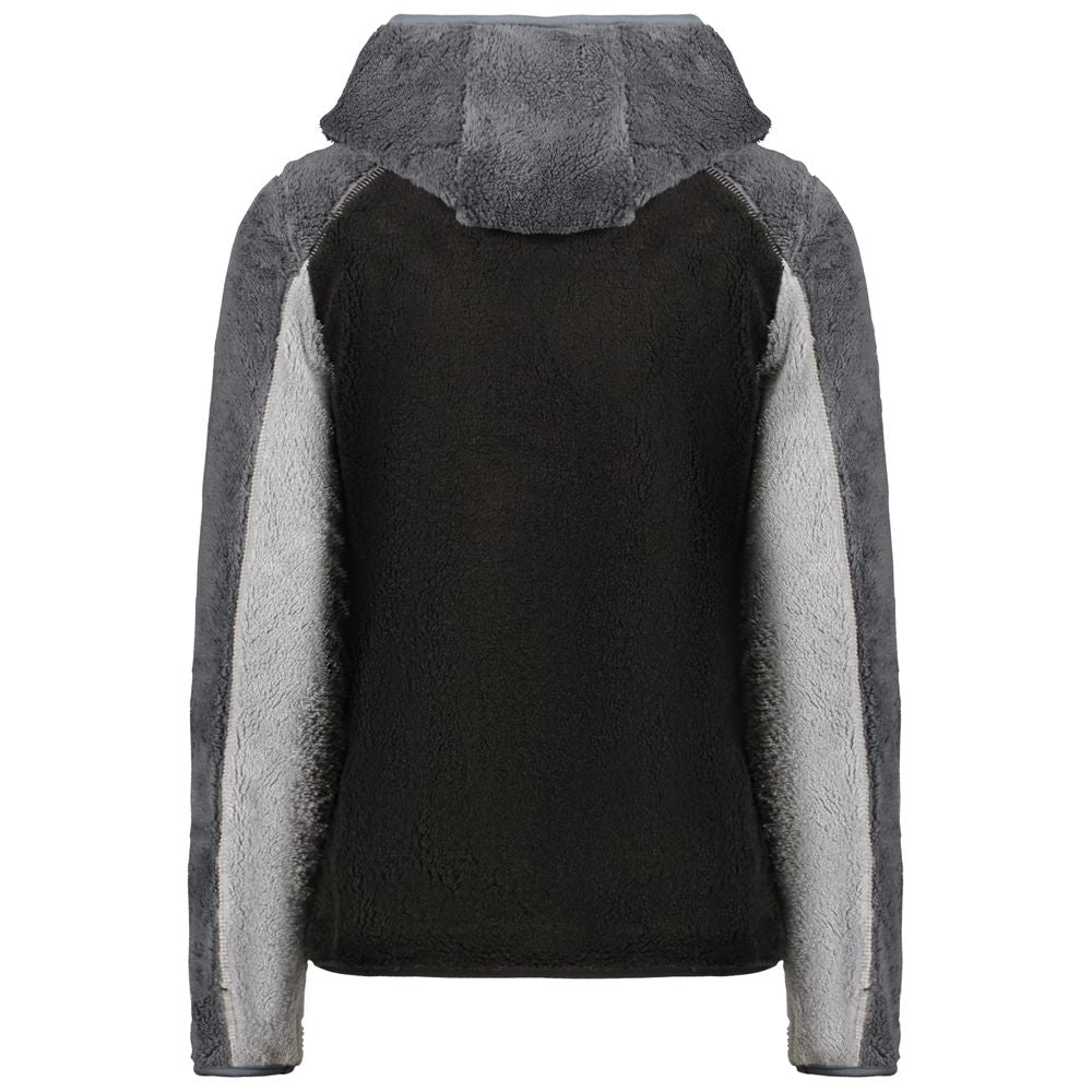 Black Polyester Women's Sweatshirt with Hood