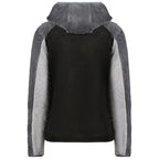 Black Polyester Women's Sweatshirt with Hood