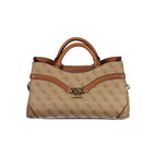 Beige Polyurethane Women Handbag
