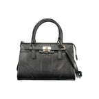 Black Polyurethane Women Handbag