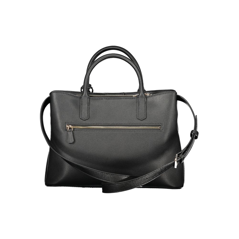 Black Polyurethane Women Handbag
