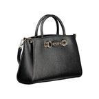 Black Polyurethane Women Handbag