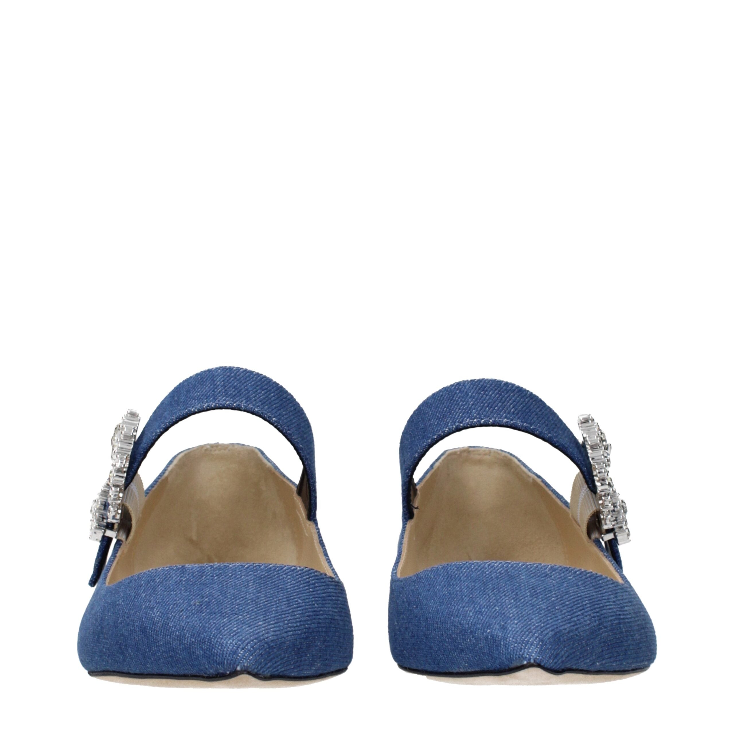 Blue Fabric Ballet Flats