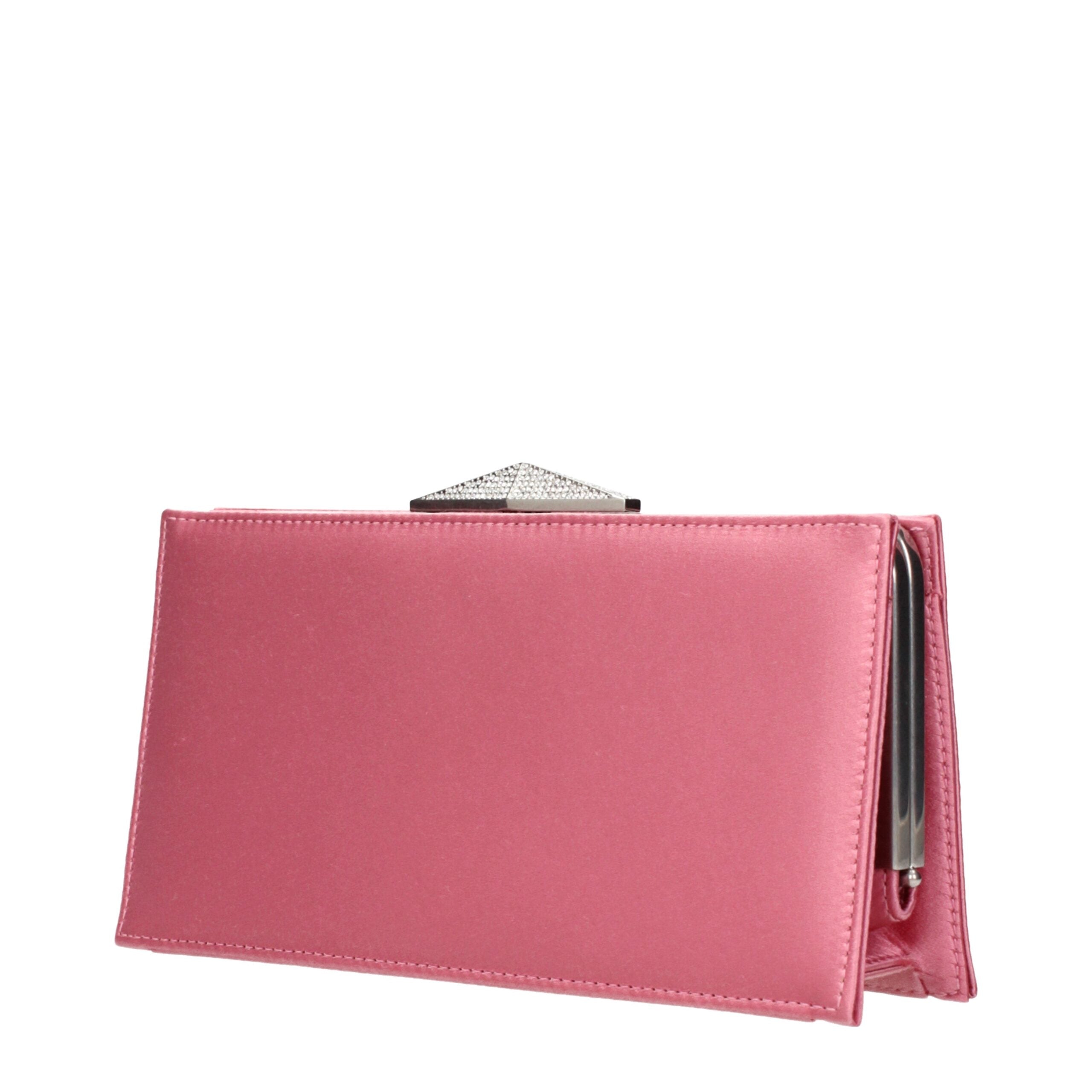 Pink Satin Clutch Bag