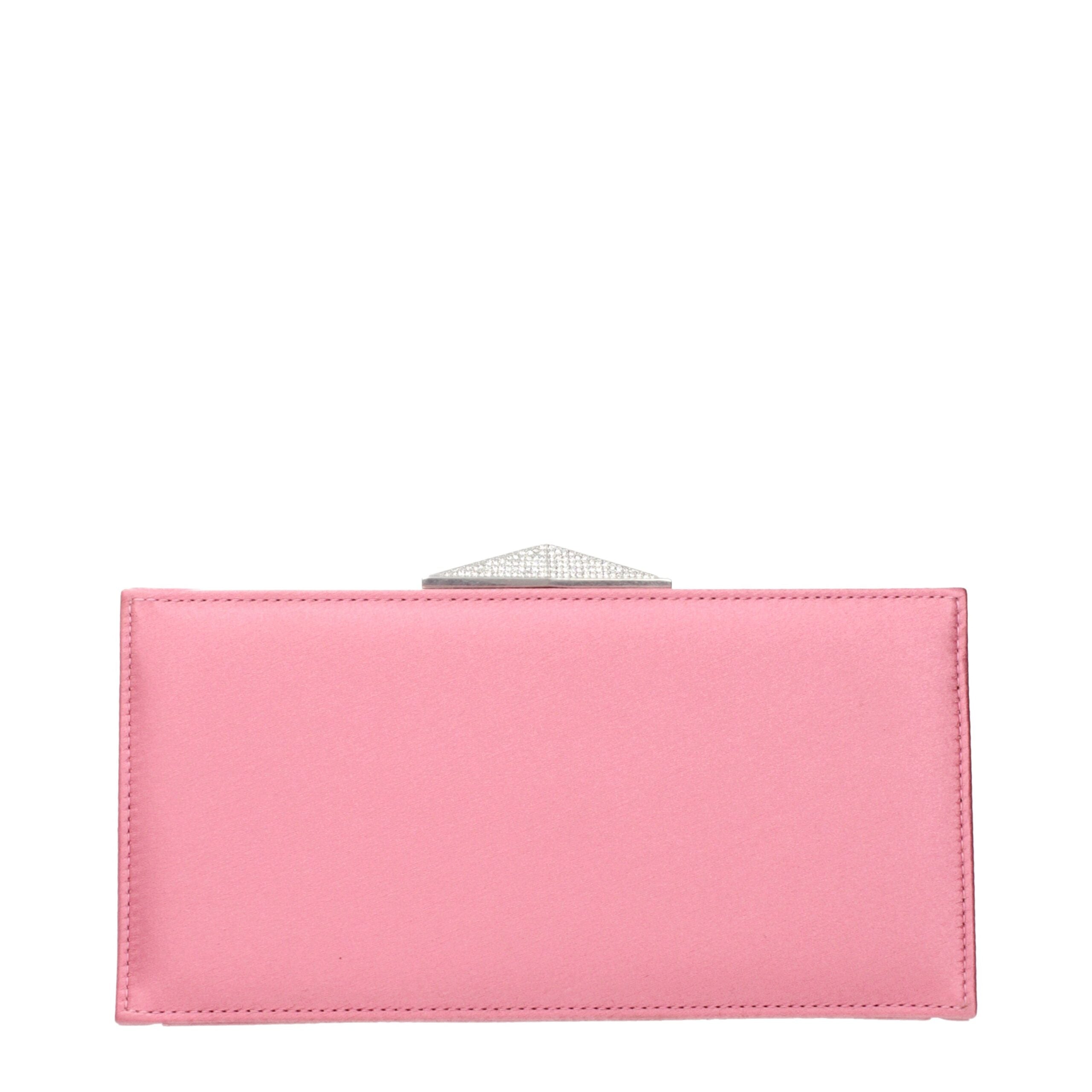 Pink Satin Clutch Bag