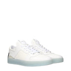 White Leather Low Top Sneakers