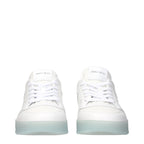 White Leather Low Top Sneakers
