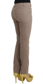Beige Dress Skinny Slim Straight Chinos Pants