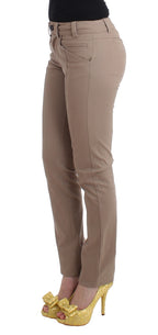 Beige Dress Skinny Slim Straight Chinos Pants