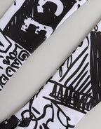 Gloves Black White DG Logo Elbow Length Mitten