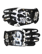 Gloves Black White Crystal Wrist Length Mitten  Gloves