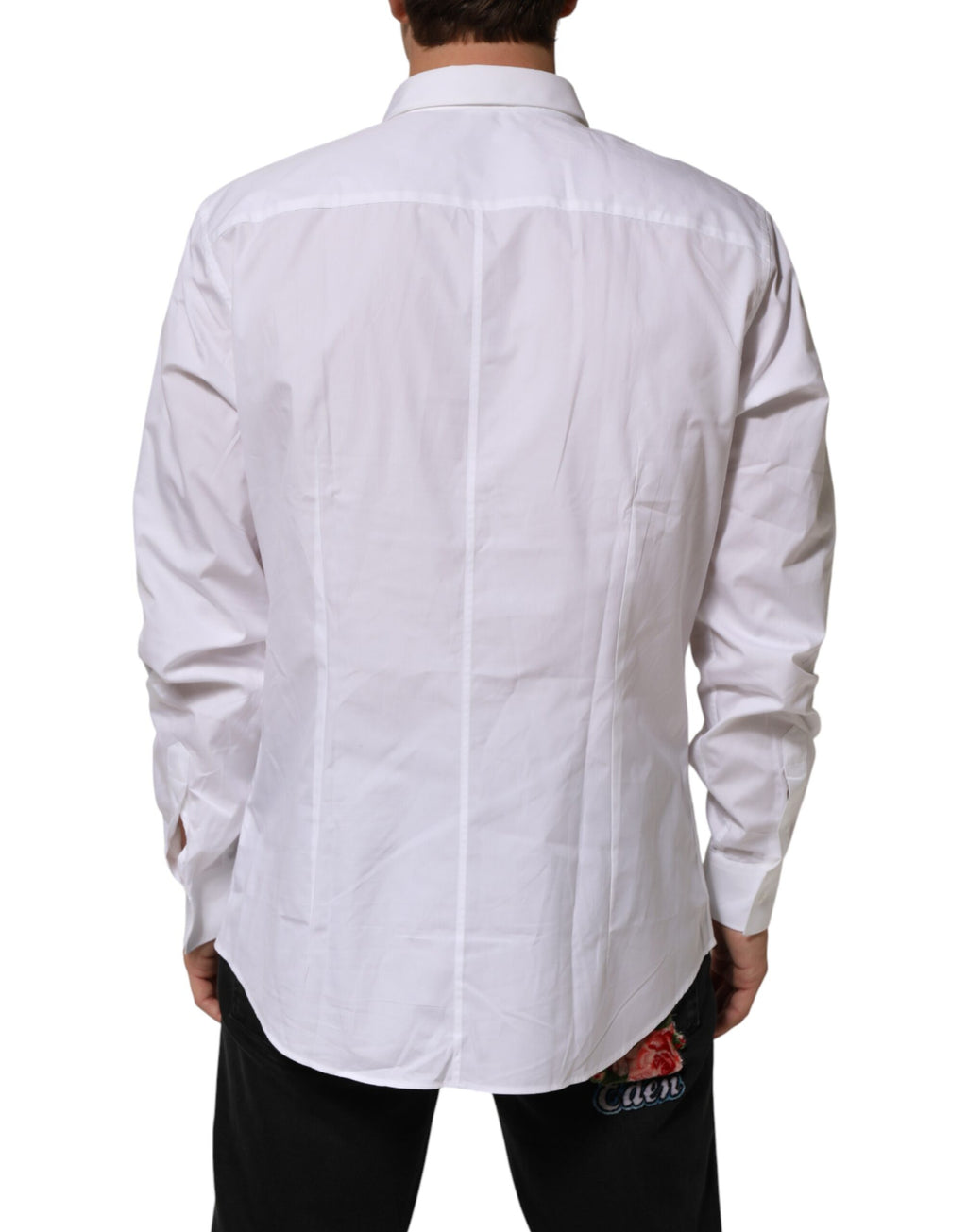 White Cotton Collared Long Sleeve Men Dress Shirt
