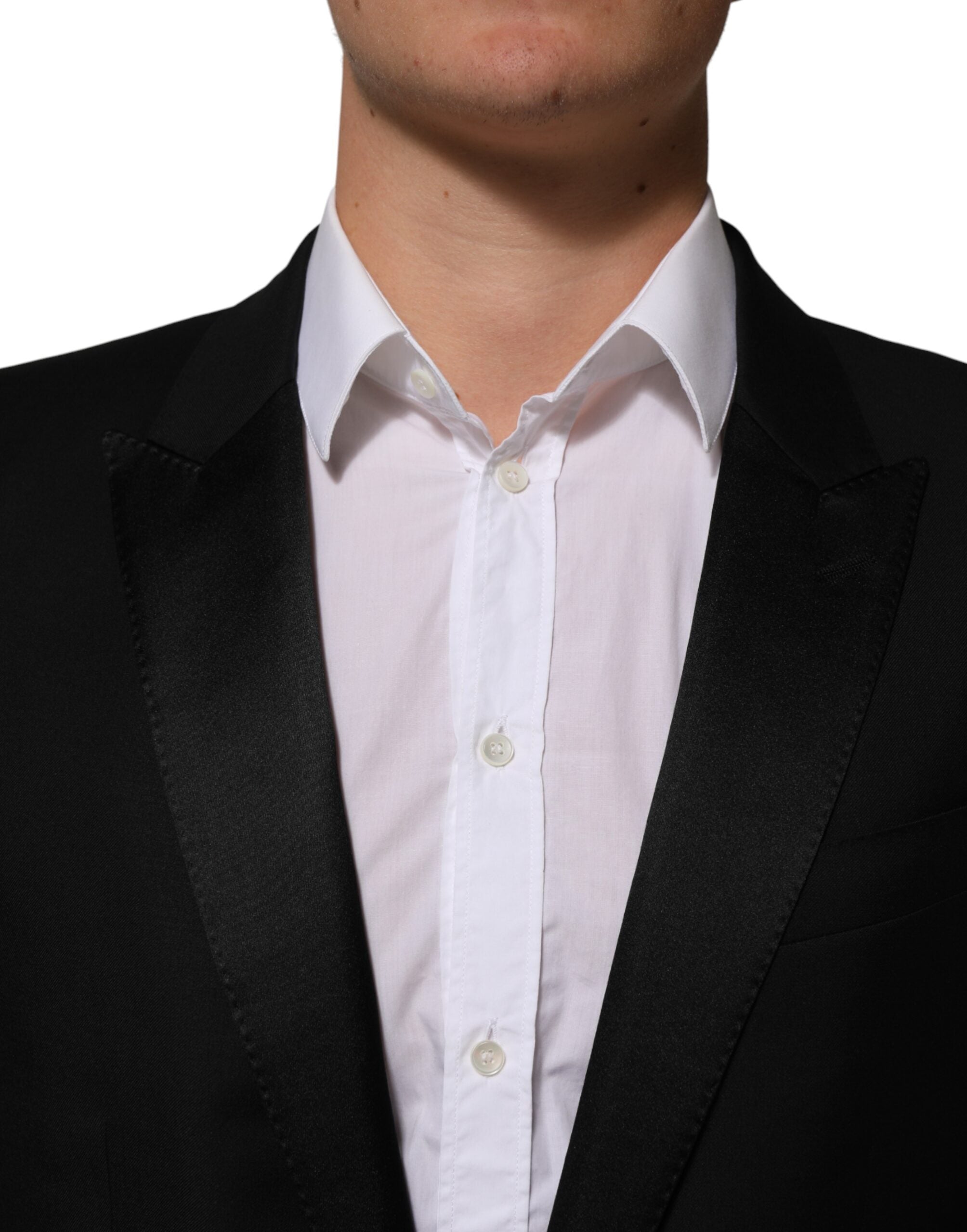 Black 2 Buttons Jacket Formal 2 Piece Suit