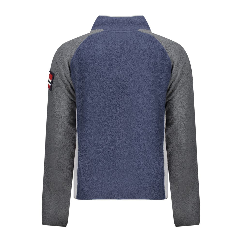 Blue Polyester Men's Sweatshirt