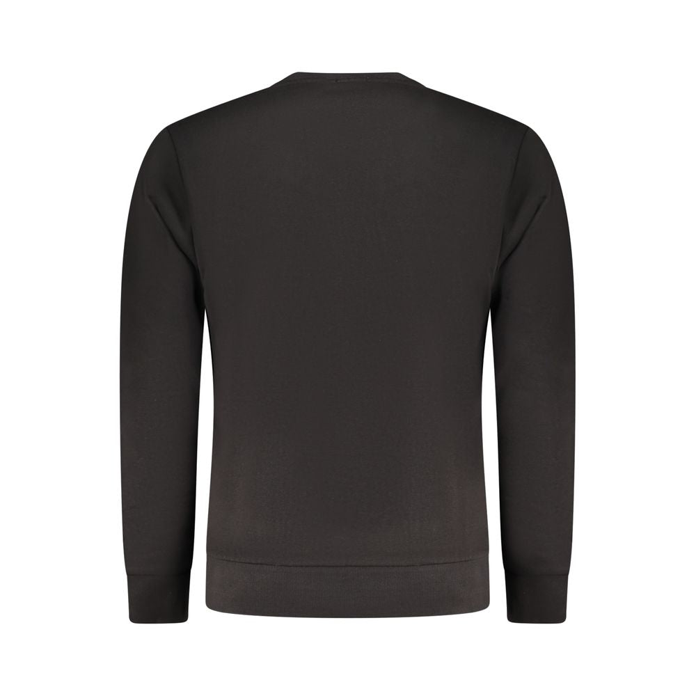 Black Cotton Men Sweatshirt
