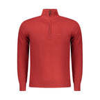 Red Polyester Men Sweater