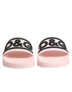 Pink Rubber Slides Sandals Beachwear Shoes