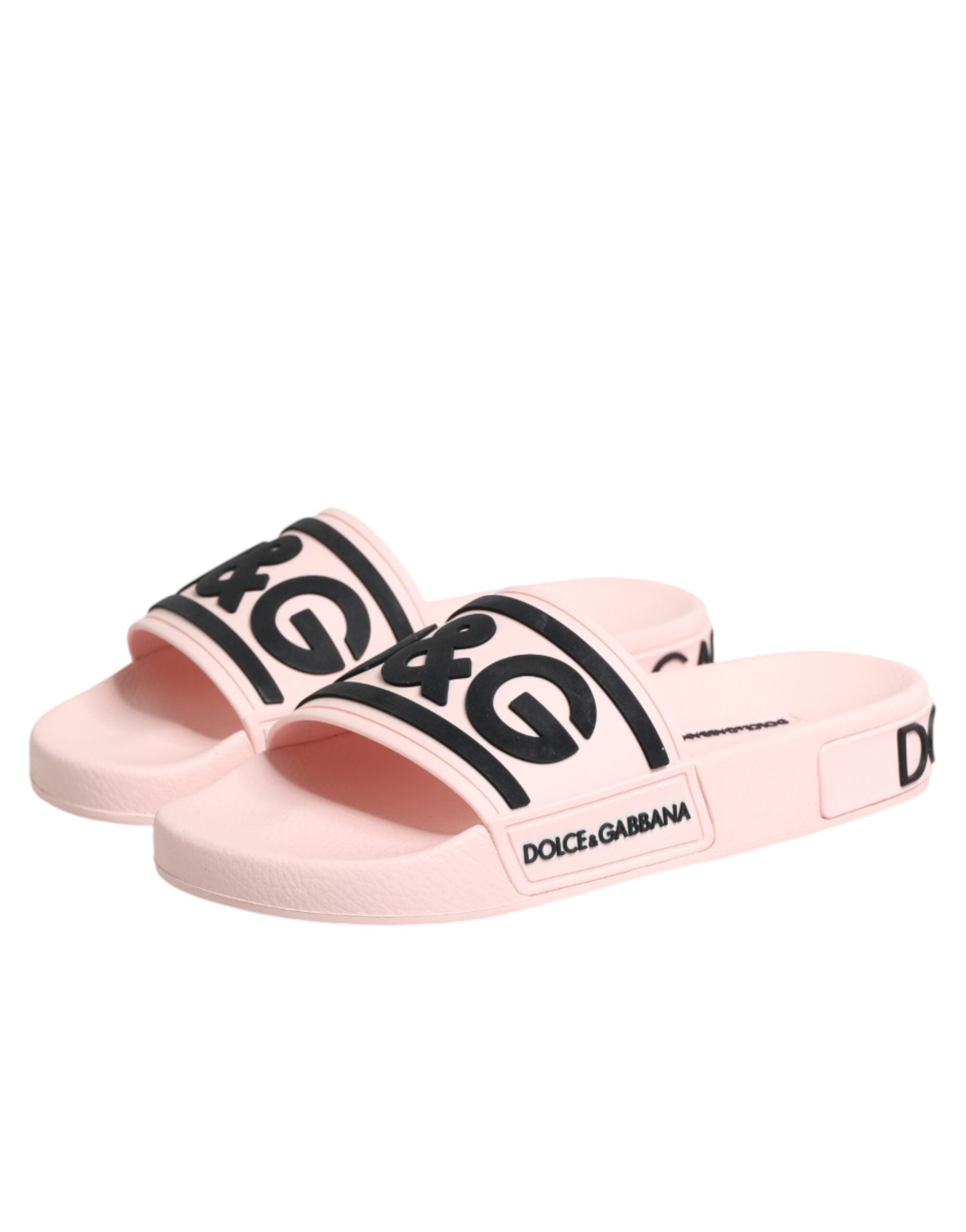 Pink Rubber Slides Sandals Beachwear Shoes