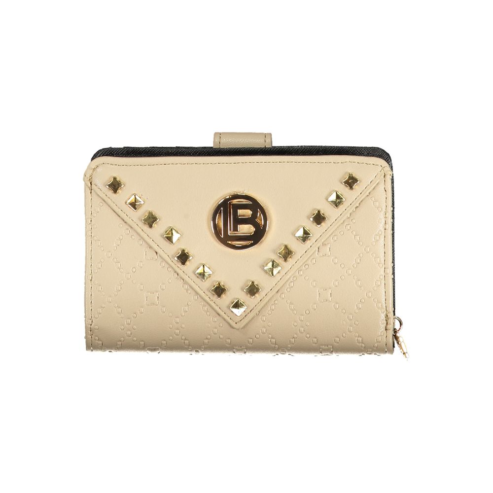 Beige Polyurethane Women Wallet