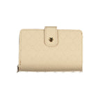 Beige Polyurethane Women Wallet
