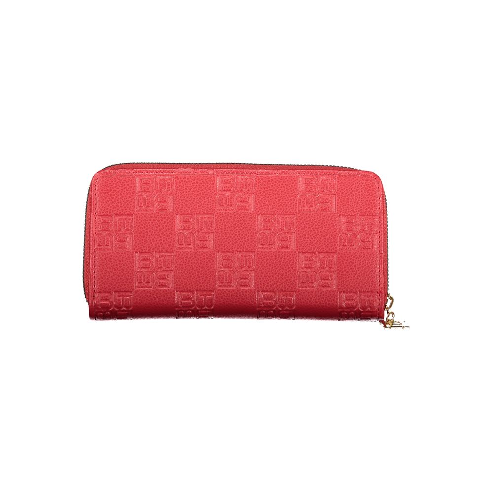 Red Polyurethane Women Wallet
