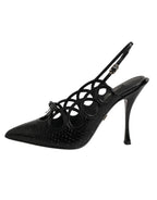 Leather High Heels Slingback Shoes