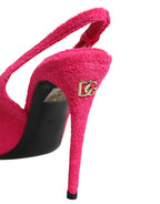 Pink Suede High Heels Slingback Shoes