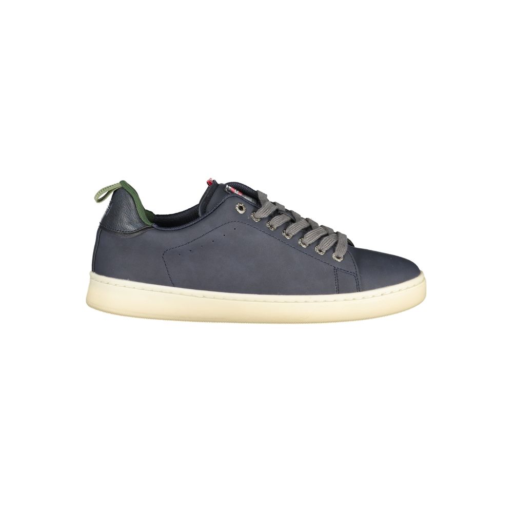 Blue Polyurethane Men Sneaker