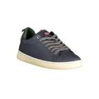 Blue Polyurethane Men Sneaker