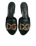 Green DG Amore Heel Slides Sandals Shoes