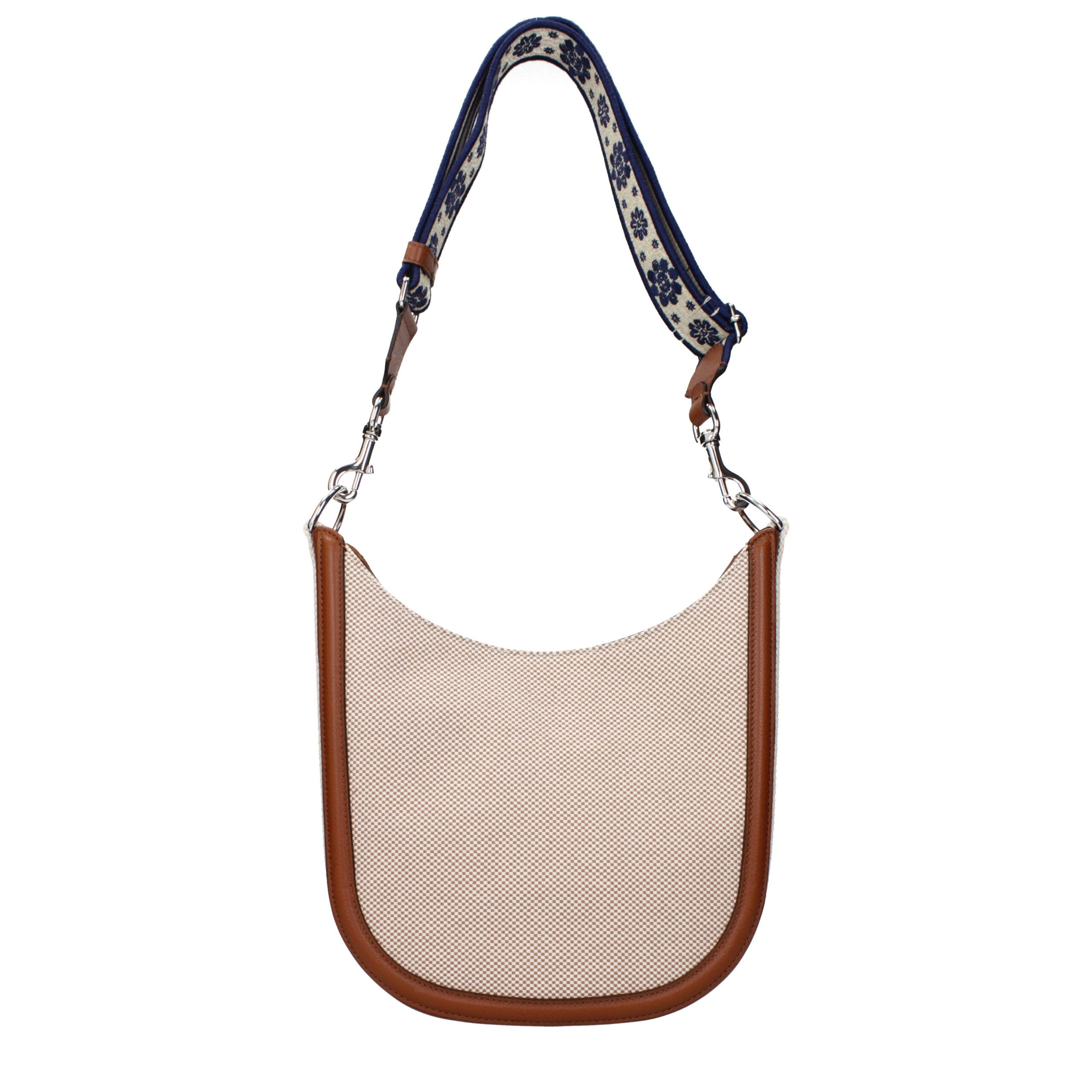 Beige Fabric Crossbody Bag